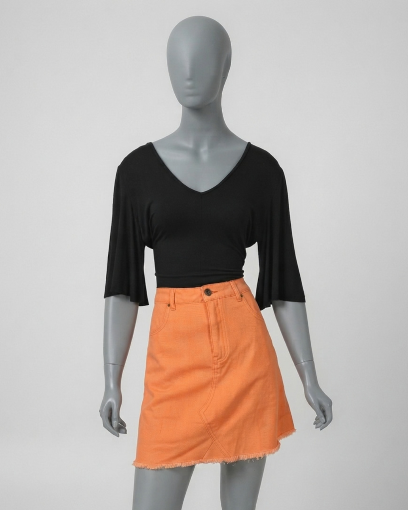 Saia jeans laranja – Tam 38