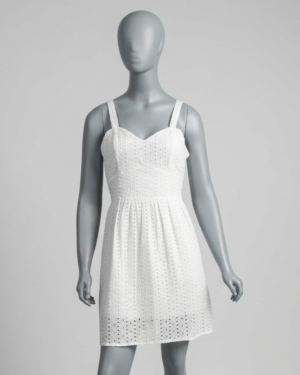 Vestido off-white em laise - Tam M