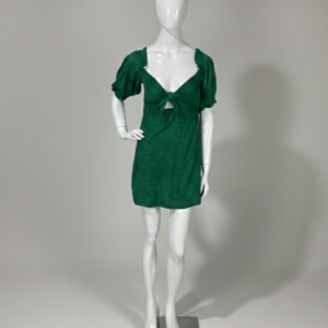 Vestido verde curto bordado