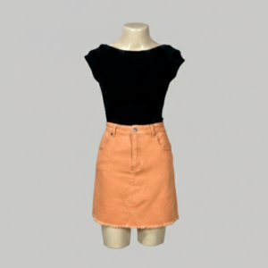 Saia jeans laranja