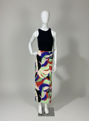 Saia midi em malha estampada - Tam P