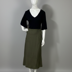 Saia midi verde oliva