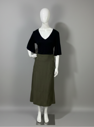 Saia midi verde oliva