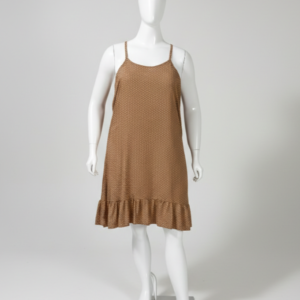 Vestido bege alcinha - PlusSize G1