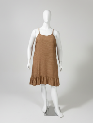 Vestido bege alcinha - PlusSize G1