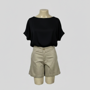 Short bege alfaiataria