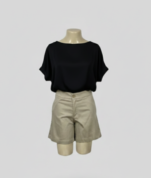 Short bege alfaiataria