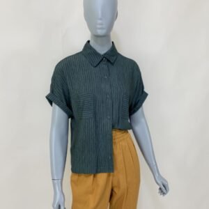 Camisa verde listrada - Tam P