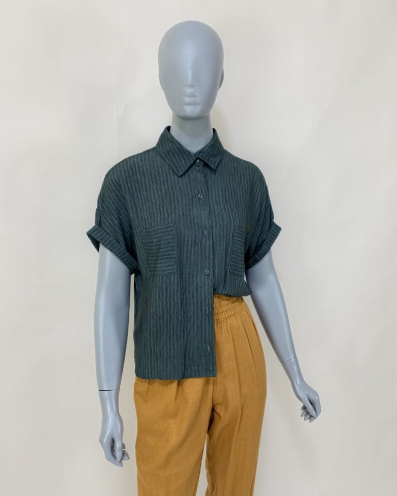 Camisa verde listrada – Tam P
