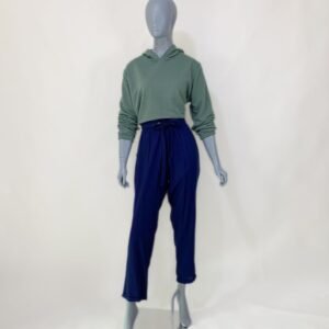 Calça azul marinho em viscolinho - Tam 42