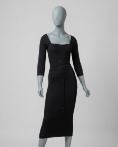 Vestido tubinho preto canelado - Tam M