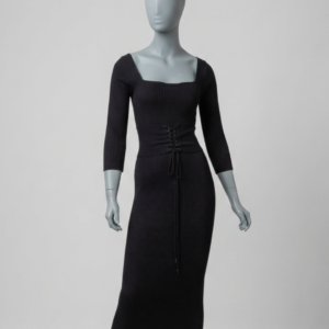 Vestido tubinho preto canelado - Tam M