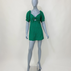 Vestido verde curto bordado - Tam M