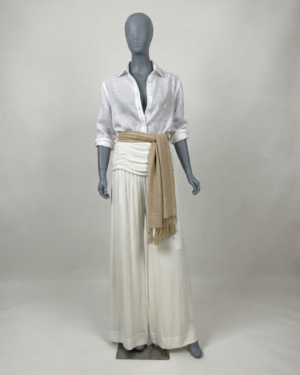 Calça pantalona off-white - Tam 40