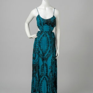 Vestido longo azul estampado - Tam P
