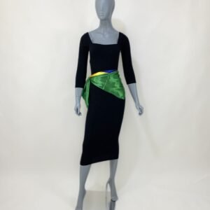 Vestido tubinho preto canelado - Tam M