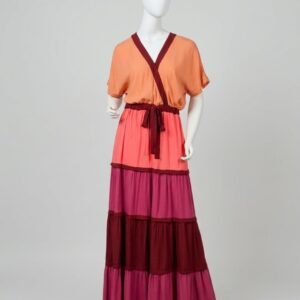 Vestido longo mix de cores - Tam P