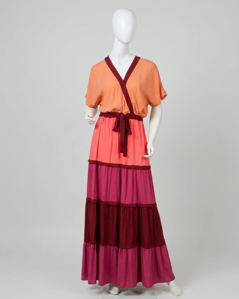 Vestido longo mix de cores – Tam P