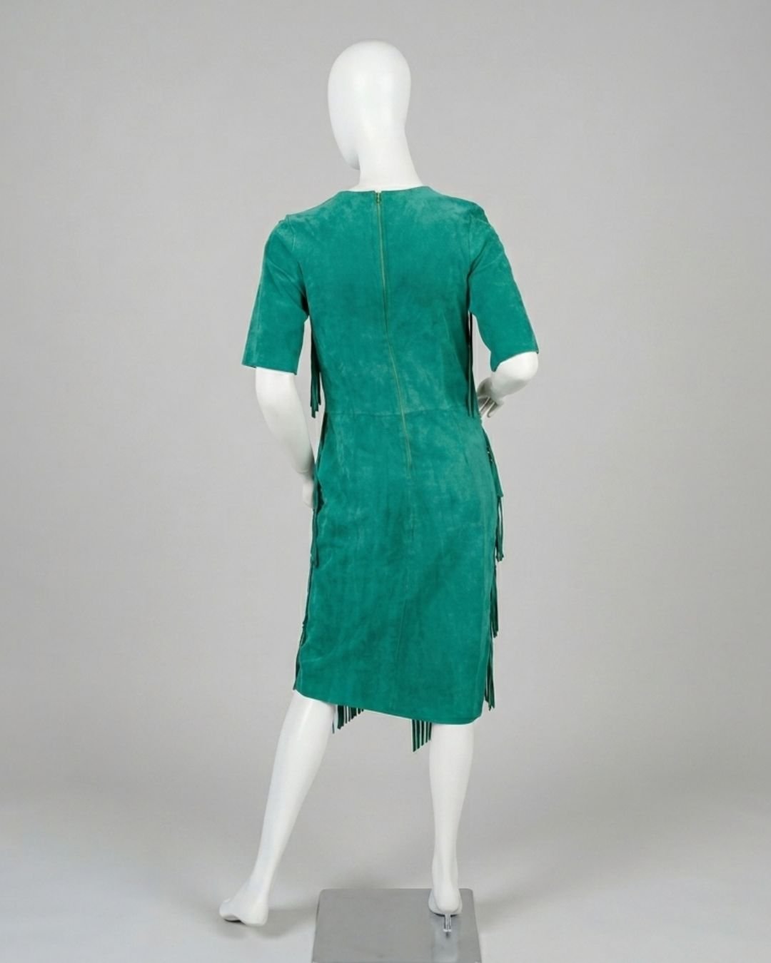 Vestido camurça verde franjas - Tam M - Imagem 5