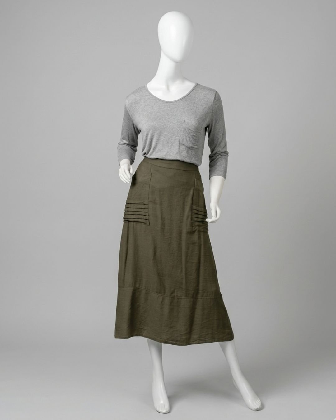 Blusa cinza manga longa em malha - Tam M - Imagem 2