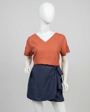 Short saia azul seda - Tam P