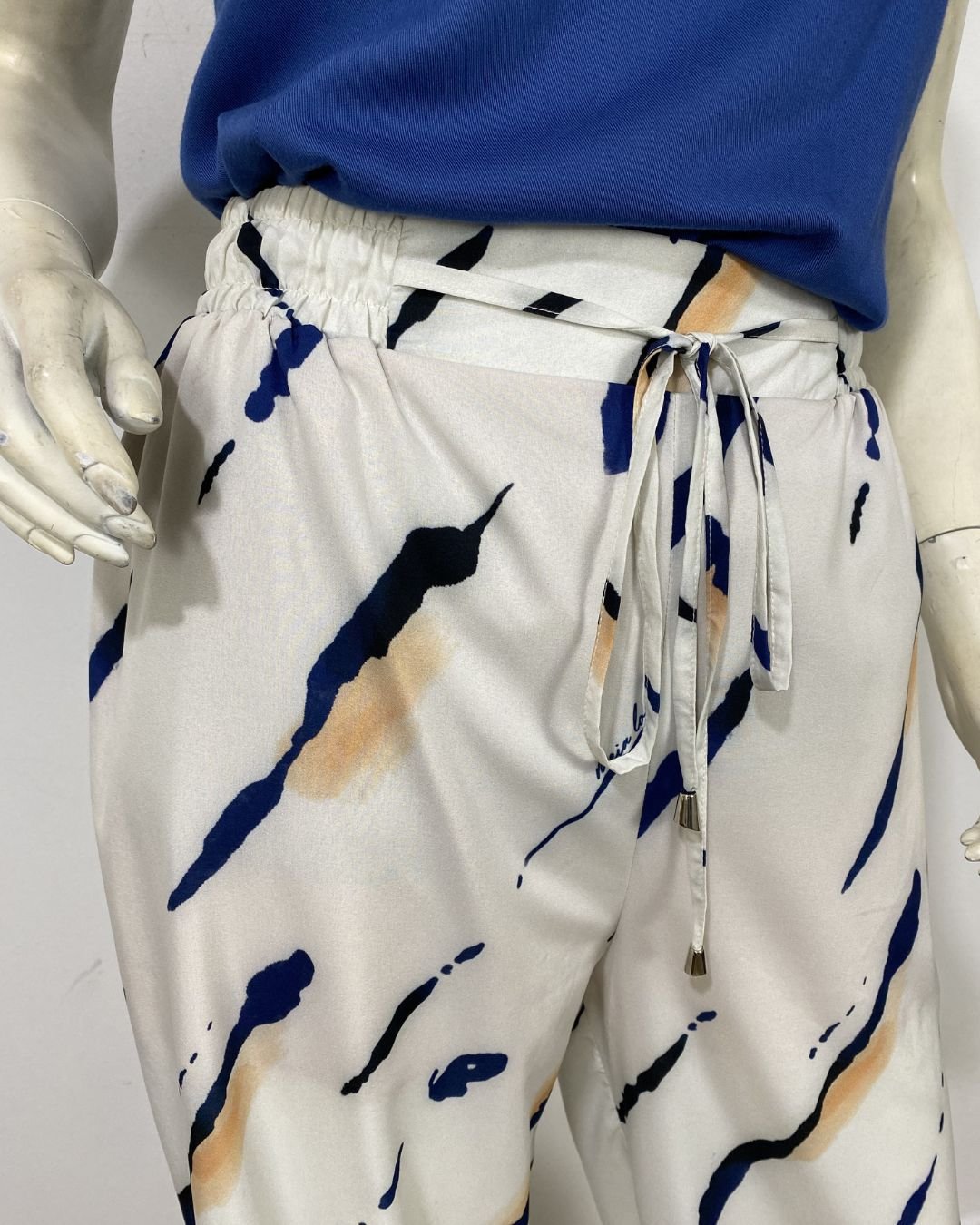 Calça pantalona estampada cós elástico - Tam 40 - Imagem 3