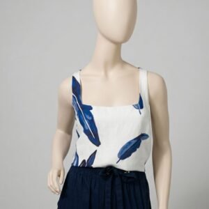 Blusa decote quadrado estampada - Tam 40