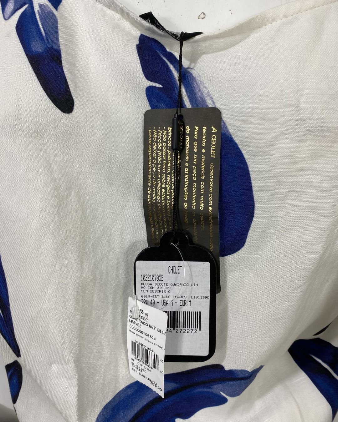 Blusa decote quadrado estampada - Tam 40 - Imagem 8