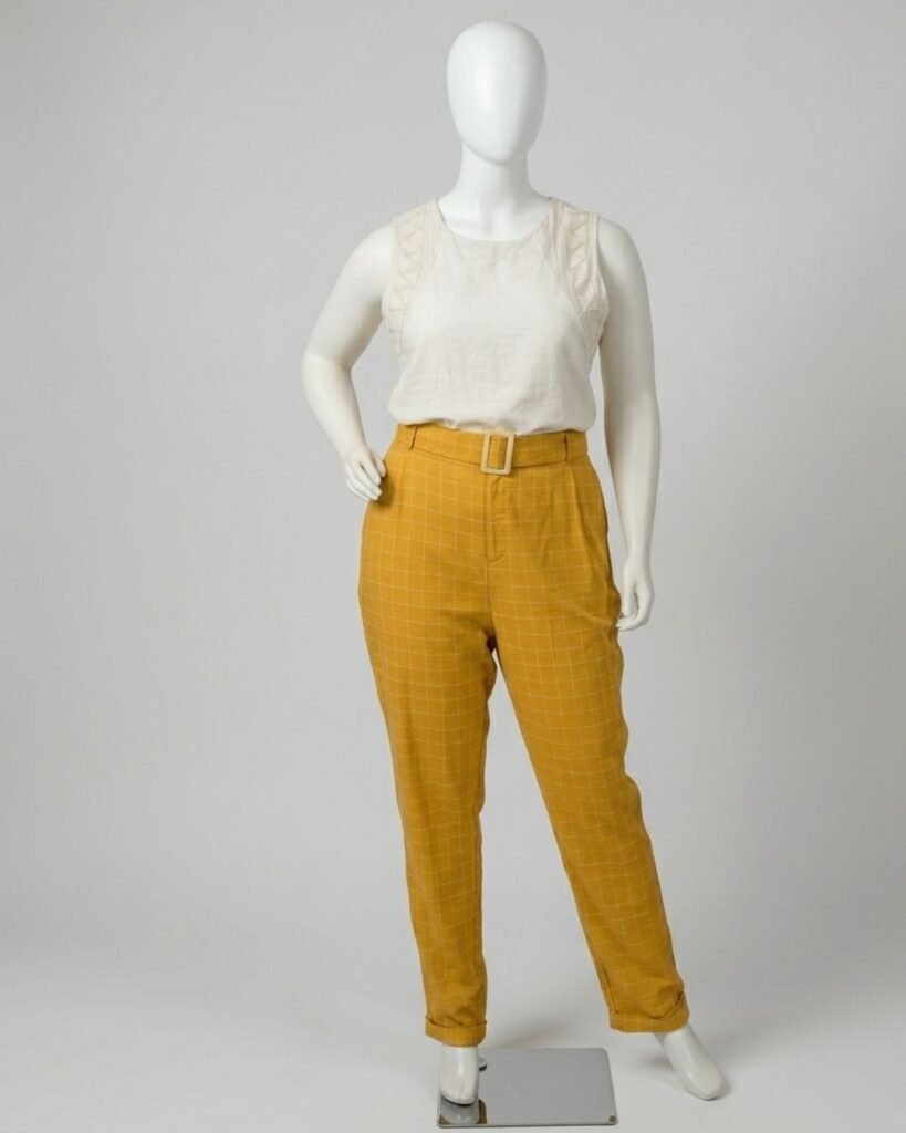 Calça amarela xadrez – Tam 44