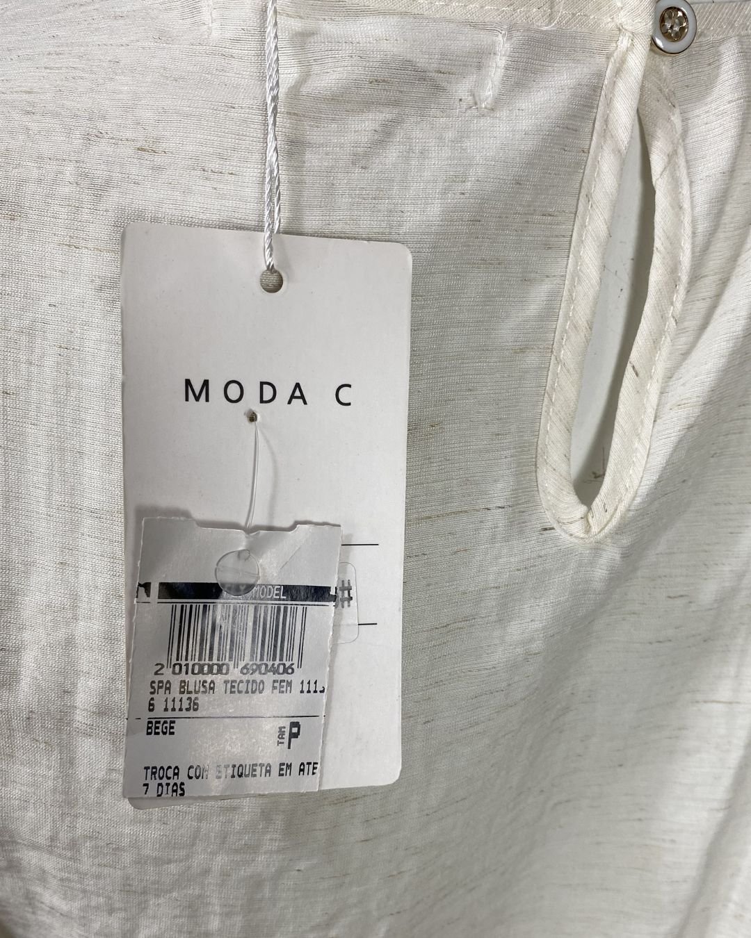 Blusa off-white decote bordado - Tam P - Imagem 9