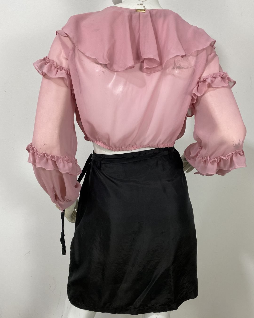 Saia envelope preta em seda Tam P/M - Imagem 7