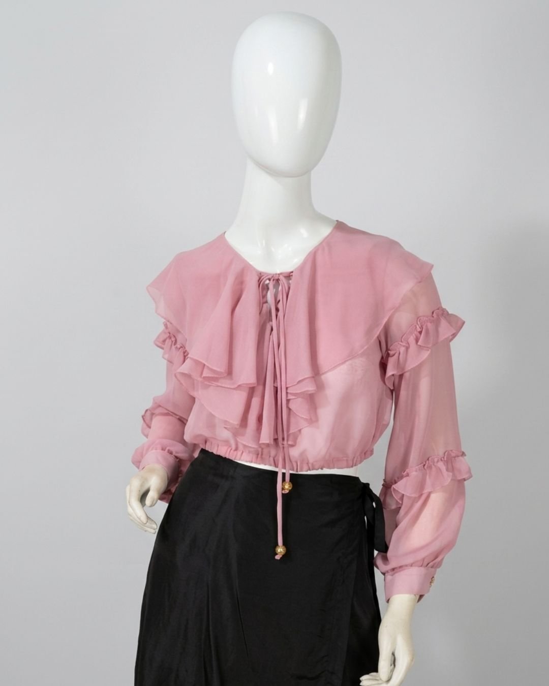 Saia envelope preta em seda Tam P/M - Imagem 2