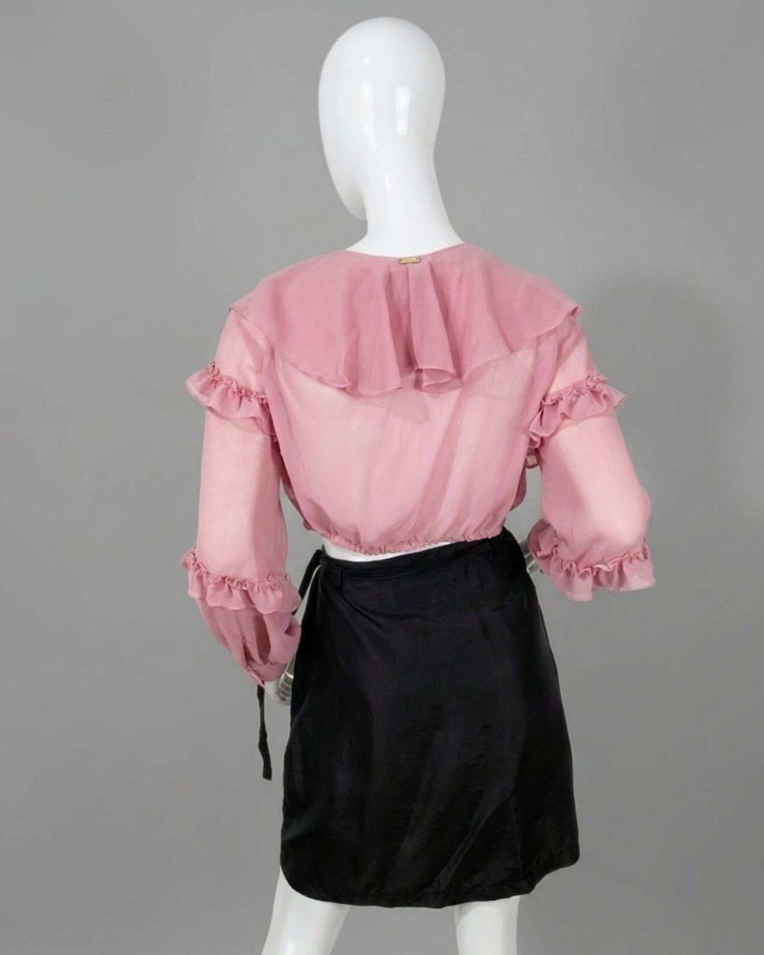 Saia envelope preta em seda Tam P/M - Imagem 5