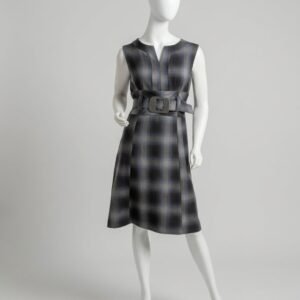 Vestido xadrez com cinto - Tam 40