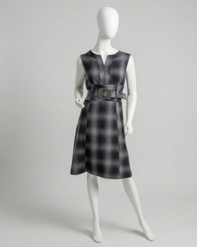 Vestido xadrez com cinto – Tam 40