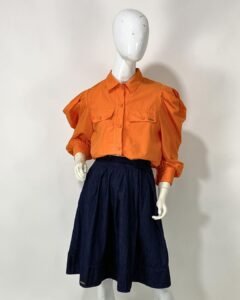 Camisa cropped manga bufante - Tam M