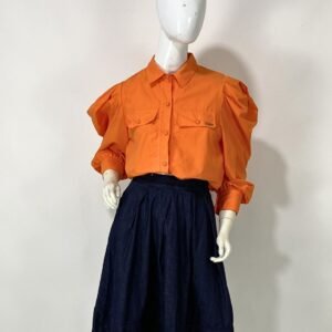 Camisa cropped manga bufante - Tam M