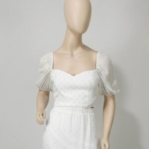 Cropped off-white detalhes metalizados - Tam M