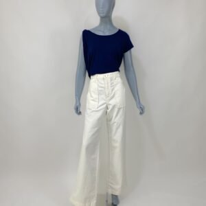 Calça jeans pantalona clara - Tam 40
