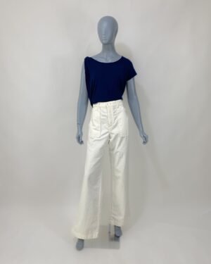 Calça jeans pantalona clara - Tam 40