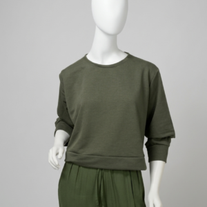 Blusa moletom curta verde militar - Tam G