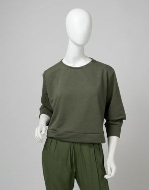 Blusa moletom curta verde militar - Tam G