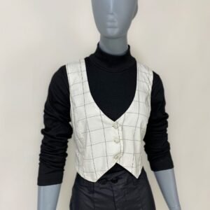 Colete branco xadrez - Tam M