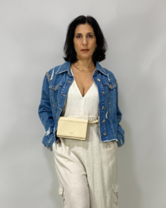 Jaqueta jeans curta strass - Tam 44