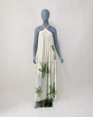 Vestido longo estampado frente única - Tam 40