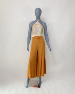 Calça pantalona laranja - Tam G