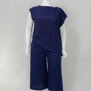 Conjunto azul em viscose - Tam G