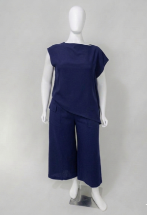 Conjunto azul em viscose - Tam G