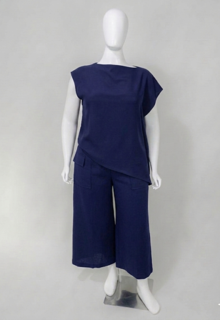Conjunto azul em viscose – Tam G