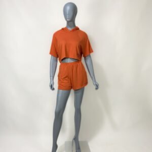 Conjunto laranja em malha - Tam P
